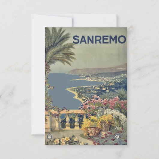 Vintag Sanremo Italien Reisen Karte (Vorderseite)