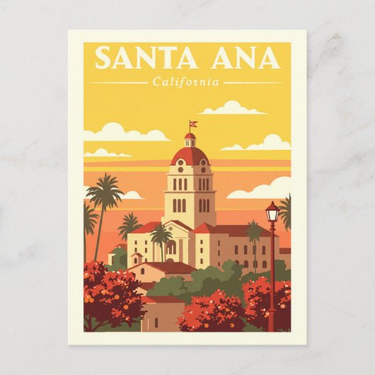 Vintag Santa Ana Kalifornien Postkarte (Vorderseite)