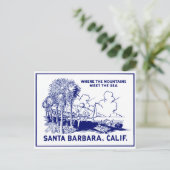 Vintag Santa Barabara Kalifornien Postkarte (Stehend Vorderseite)