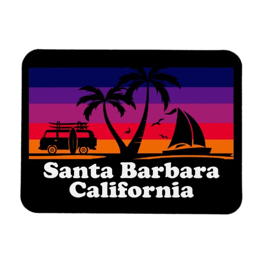 Vintag Santa Barbara California Magnet (Horizontal)