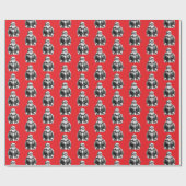 Vintag Santa Claus Bright Red Geschenkpapier (Flach)
