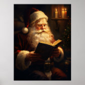 Vintag Santa Claus Reading Poster (Vorne)