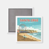Vintag Santa Cruz Kalifornien Magnet (Vorderseite/Rückseite)