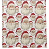 Vintag Santa Face Green Duschvorhang (Vorderseite)
