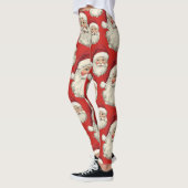 Vintag Santa Face Red Leggings (Links)