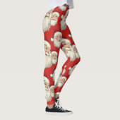 Vintag Santa Face Red Leggings (Rechts)