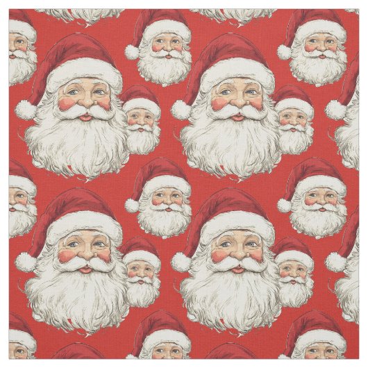 Vintag Santa Face Red Stoff (Muster)