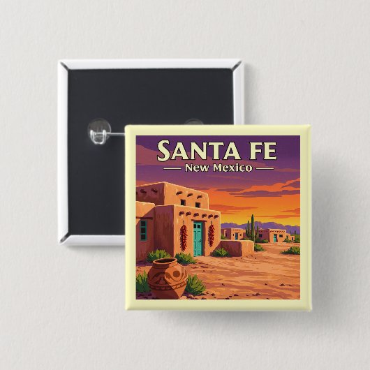 Vintag Santa Fe New Mexico Button (Vorne & Hinten)