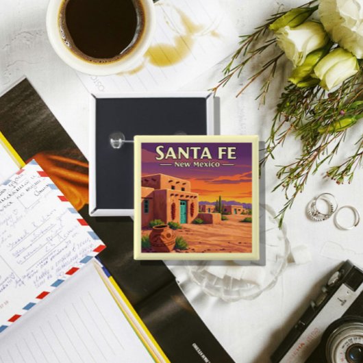 Vintag Santa Fe New Mexico Button