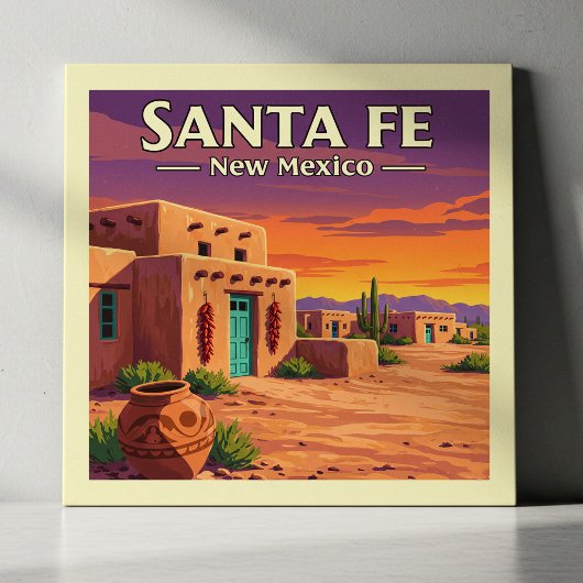 Vintag Santa Fe New Mexico Fliese