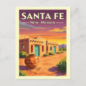 Vintag Santa Fe New Mexico Postkarte (Vorderseite)