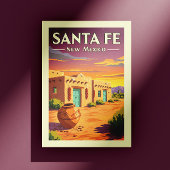 Vintag Santa Fe New Mexico Postkarte