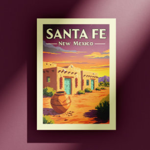 Vintag Santa Fe New Mexico Postkarte