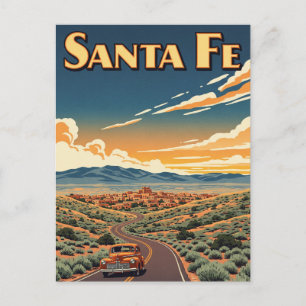 Vintag Santa Fe New Mexico Reisen Postkarte