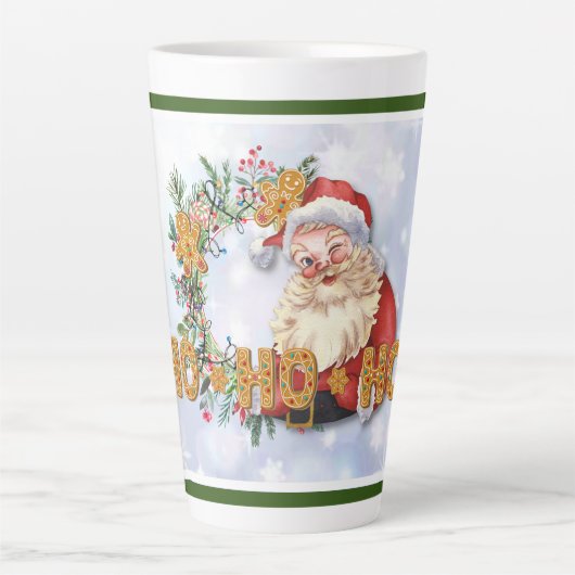 Vintag Santa & Gingerbread Ho-Ho-Ho Milchtasse (Vorderseite)
