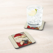 Vintag Santa Holding Binoculars Untersetzer (Rechte Seite)