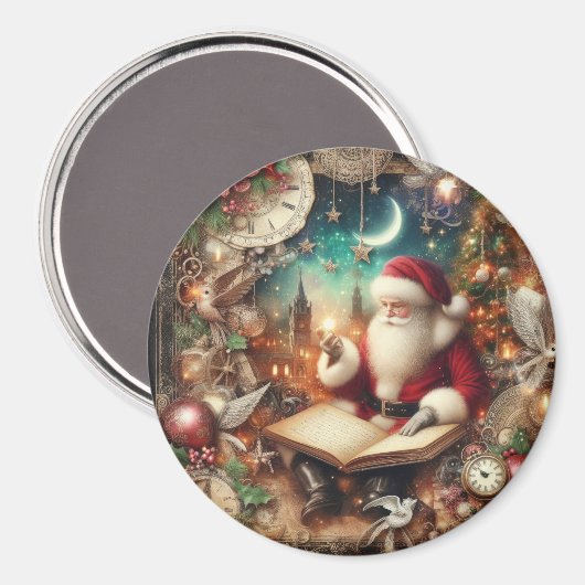 Vintag Santa Magnet (Vorderseite/Rückseite)