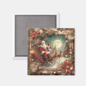 Vintag Santa Magnet (Vorderseite/Rückseite)
