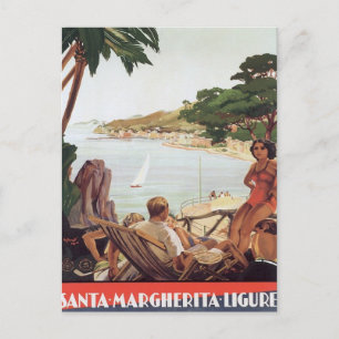 Vintag Santa Margherita Ligure Postkarte