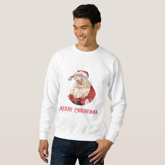 VINTAG SANTA MERRY CHRISTMAS SWEATSHIRT (Vorne ganz)