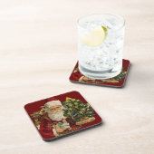 Vintag Santa mit Geschenken Set von Cork Untersetz Untersetzer (Rechte Seite)