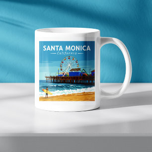 Vintag Santa Monica Kalifornien Kaffeetasse
