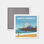 Vintag Santa Monica Kalifornien Magnet (Vorderseite/Rückseite)