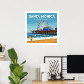 Vintag Santa Monica Kalifornien Poster (Heimbüro)