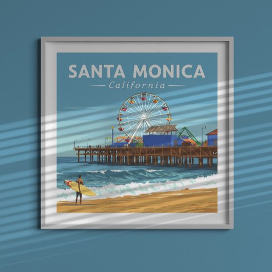 Vintag Santa Monica Kalifornien Poster