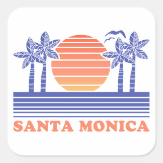 Vintag Santa Monica Quadratischer Aufkleber