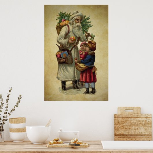 Vintag Santa Poster (Küche)