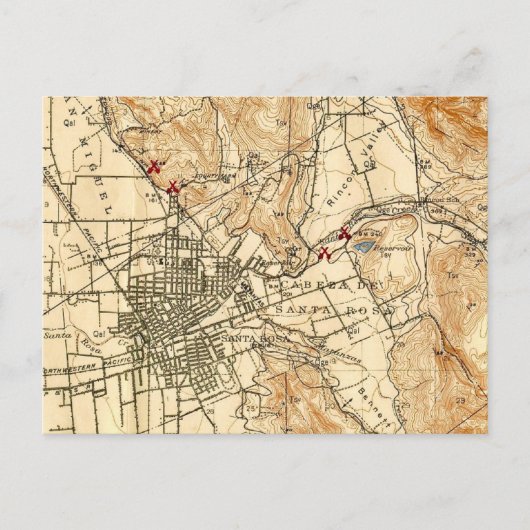 Vintag Santa Rosa CA Postkarte (Vorderseite)