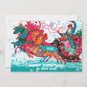 Vintag Santa Sleigh Custom Frohe Weihnachten (Vorderseite)