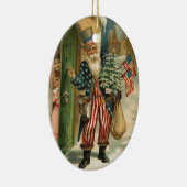 Vintag Santa Uncle Sam Keramikornament (Rechts)