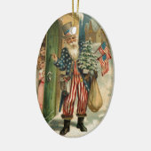 Vintag Santa Uncle Sam Keramikornament (Links)