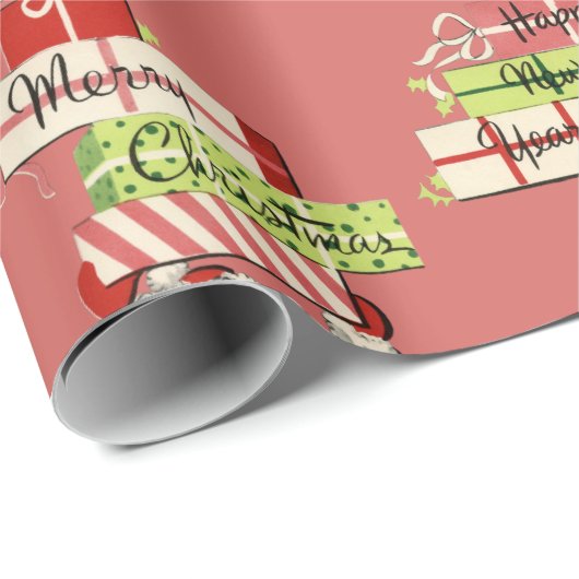 Vintag Santas Geschenkpapier (Rolleneckpunkt)