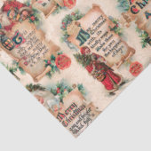 Vintag Santas mit Weihnachtsgrüßen & Holly Seidenpapier (Ausschnitt)