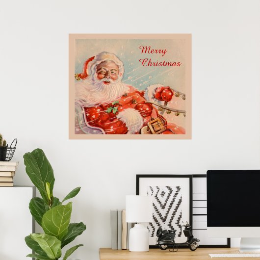 Vintag Santas Sleigh Ride Canvas Poster (Heimbüro)