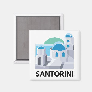 Vintag Santorini Griechenland Minimalistisch Magnet