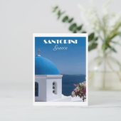 Vintag Santorini Griechenland Postkarte (Stehend Vorderseite)