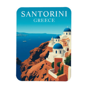 Vintag Santorini Griechenland Reisen Magnet