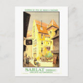 Vintag Sarlat, Frankreich, Travel Poster Postkarte (Vorderseite)