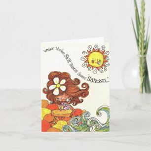 Vintag Sarong Get Well Card Karte