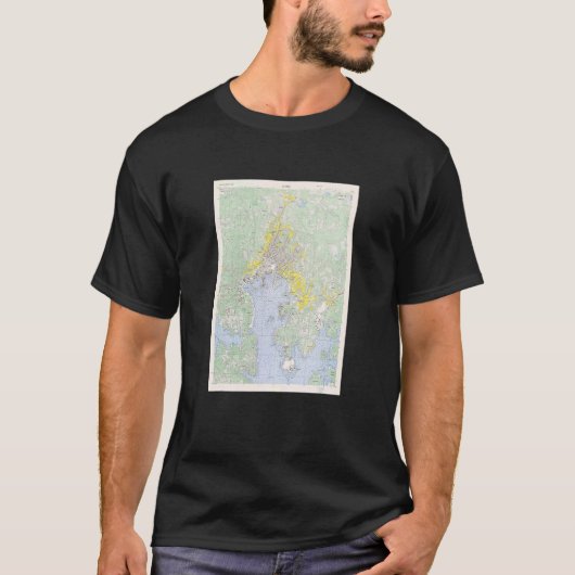 Vintag Sasebo Japan Map 1945 T-Shirt (Vorderseite)