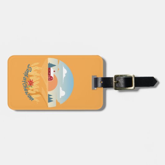 Vintag Saskatchewan Gepäckanhänger (Vorderseite horizontal)