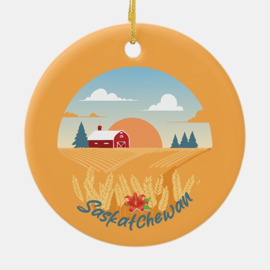Vintag Saskatchewan Keramik Ornament (Hinten)