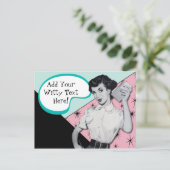 Vintag Sassy Secretary Postkarte (Stehend Vorderseite)