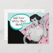 Vintag Sassy Secretary Postkarte (Vorne/Hinten)