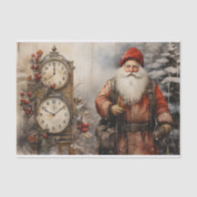 Vintag Satna Claus Father Weihnachtsdekoupage