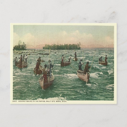 Vintag Sault Ste Marie Postkarte (Vorderseite)